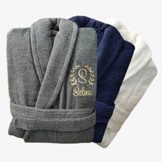 Badrock med namn, vuxen - Grå badrock, L/XL