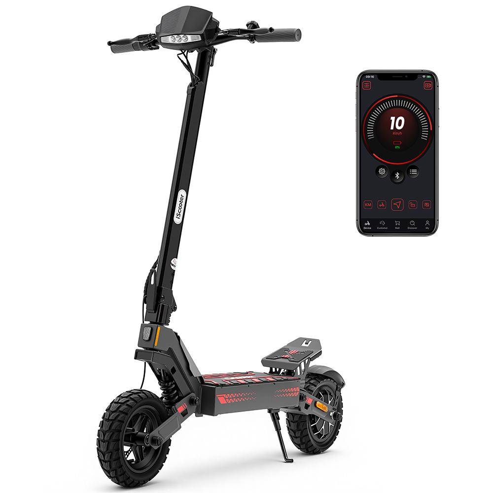 iScooter iF1 Utan ABE Terränggående Elsparkcykel 48V10Ah Batteri 1200W Motor 10 Tum Terrängdäck 50KM Räckvidd 150KG Last Elsparkcykel