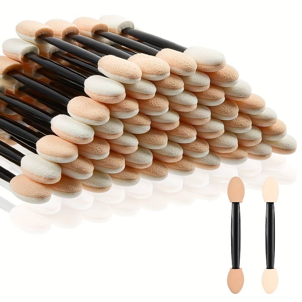 Travel Portable Disposable Eyeshadow Stick Double-headed Sponge Stick Double-sided Double-colored Eyeshadow Brush Beauty Makeup