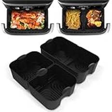 3 St Stor Airfryer Silikonform Tillbehör för Ninja Foodi FlexDrawer Luftfritös 10,4 L AF500EU, Varmluftsfritös Tillbehör för Ninja AF500EUCP, Airfryer Silikonform Varmluftsfritös för Ninja AF500EU