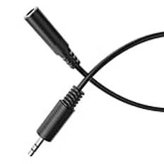 HDSupply Förlängningskabel, 2,50 m förlängning, 3 patillas estero-ljuduttag och 3,5 mm, ljudkabel för hörlurar, sonido barra, TV, bock, radio, svart