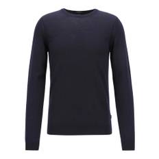 Hugo Boss, Strik, Herre, Blå, S, Uld, Mørkeblå Leno-P Sweater