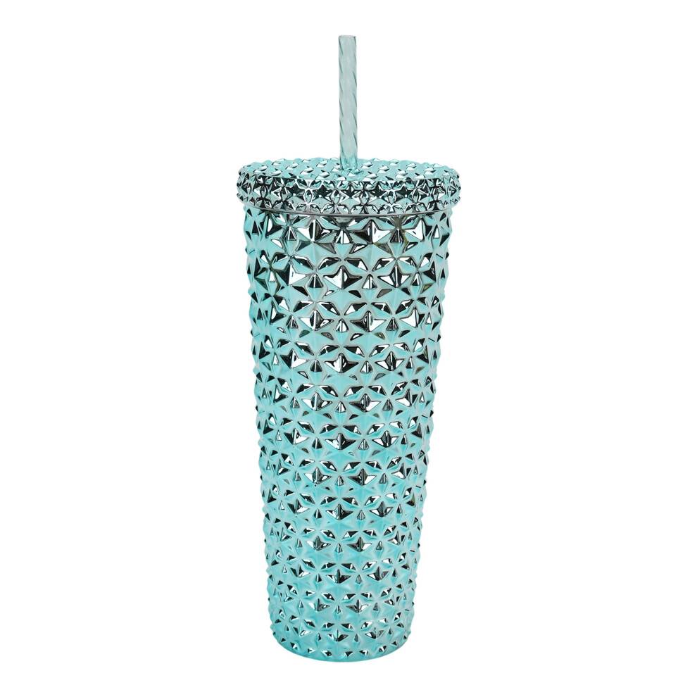 Isoleret plastikglas blå metallisk 26oz
