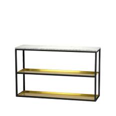 Scherlin Scherlin konsolbord 11 marmor vit, svartlackat stativ med hyllplan - Vit