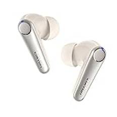 EarFun Air Pro 3-i-örat Bluetooth-hörlurar, 43 dB hybrid, aktiv brusreducering, HiFi Sound Qualcomm aptX adaptive, 6 mikrofoner CVC 8.0 samtal, multipoint, 45H batteri, app-styrning, havre-vit