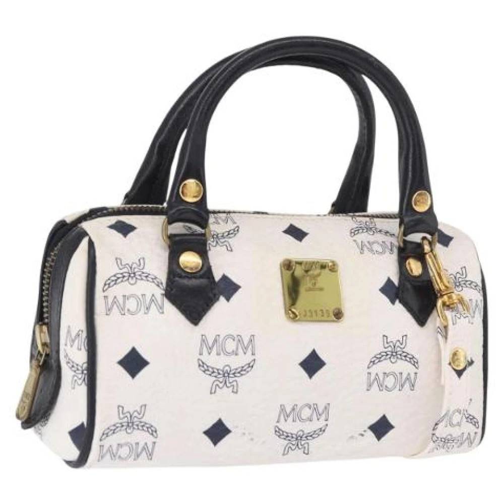 MCM Pre-owned Pre-owned Boston Bag - Vintage - Dame - Hvid - ONE SIZE - Uld