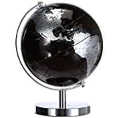 Mindre & Pavey Svart & Silver Världsglobe, Metall, 19 cm