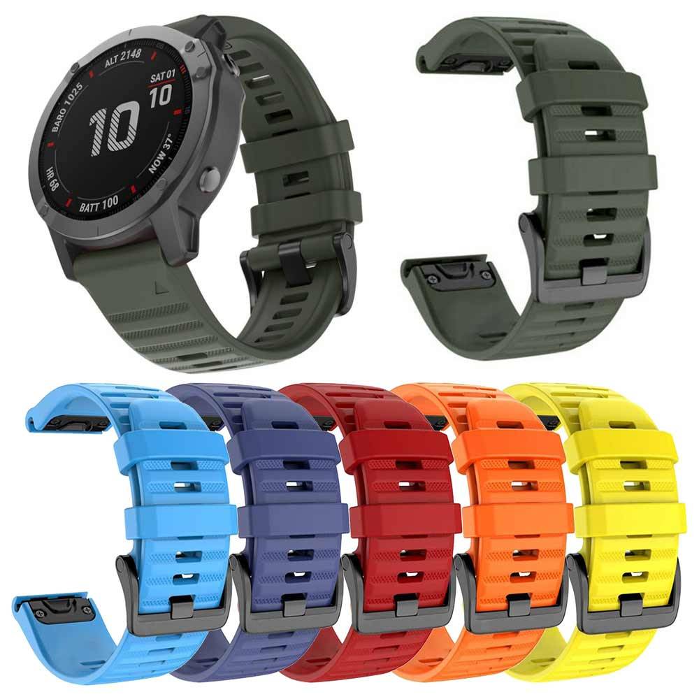 26/22 mm klockband för Garmin Fenix 7 7s 7x 6 6S 6X Pro 5 5X 5S 5S Plus 3HR 935 Silikonband Fenix6 Watch Easyfit handledsrem svart
