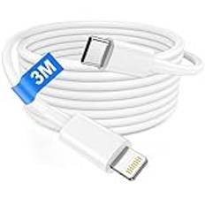 USB C Lightning kabel 3M[Apple MFi-certifierad] för Apple iPhone 14 Pro Max/14 Plus/13/12/11/Mini/XR/XS/X/SE/8, lång iPhone snabbladdningskabel laddningskabel USB C iPhone kabel Lightning USB C