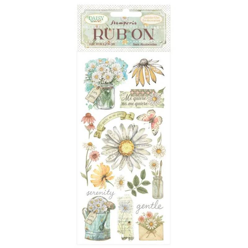 Stamperia 10,16x21,6cm Rub-On Pack - Daisy Art Quiere no me Quiere
