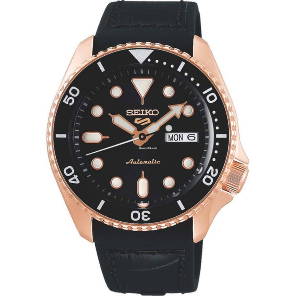 SEIKO SRPD76 5 Sports Stainless Men's Watch, Black, 42.5mm, Steel, Automatic.