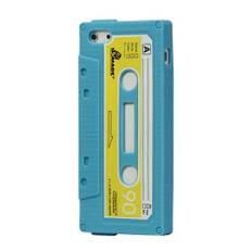 iPhone 5/5S/SE Retro Cover. Silikone kassettebånd. Sky blue.
