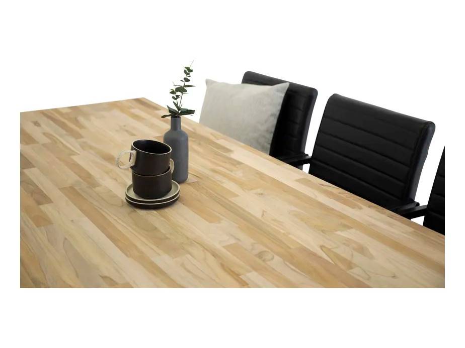 Venture Design Bali & Art matgrupp Natur/svart 6 st stolar & bord 200 x 90 cm