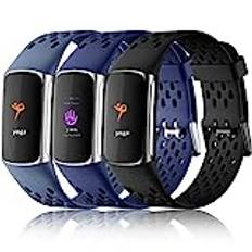 Epova Kompatibel med Fitbit Charge 5 rem/Fitbit Charge 6 rem för kvinnor och män, mjukt andningsbart justerbart vattentätt ersättningsarmband kompatibelt med Charge 5 rem / Charge 6 rem