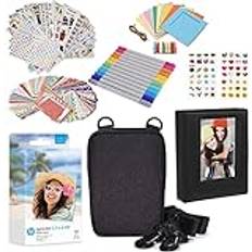 HP Sprocket 8,9 x 10,8 cm zink fotopapper – kit: 50-pack zinkpapper, fodral, fotoalbum, markörer, klistermärkeset