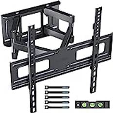 BONTEC TV Väggfäste för 23-70'' LED LCD Platta och Böjda TV-apparater, Full Motion Vridbart Dubbelarms Väggfäste, Upp till 45 kg, Inkl. HDMI-kabel & Vattenpass, Max VESA 400x400