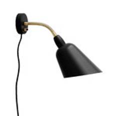 Bellevue AJ9 wall lamp, black - brass