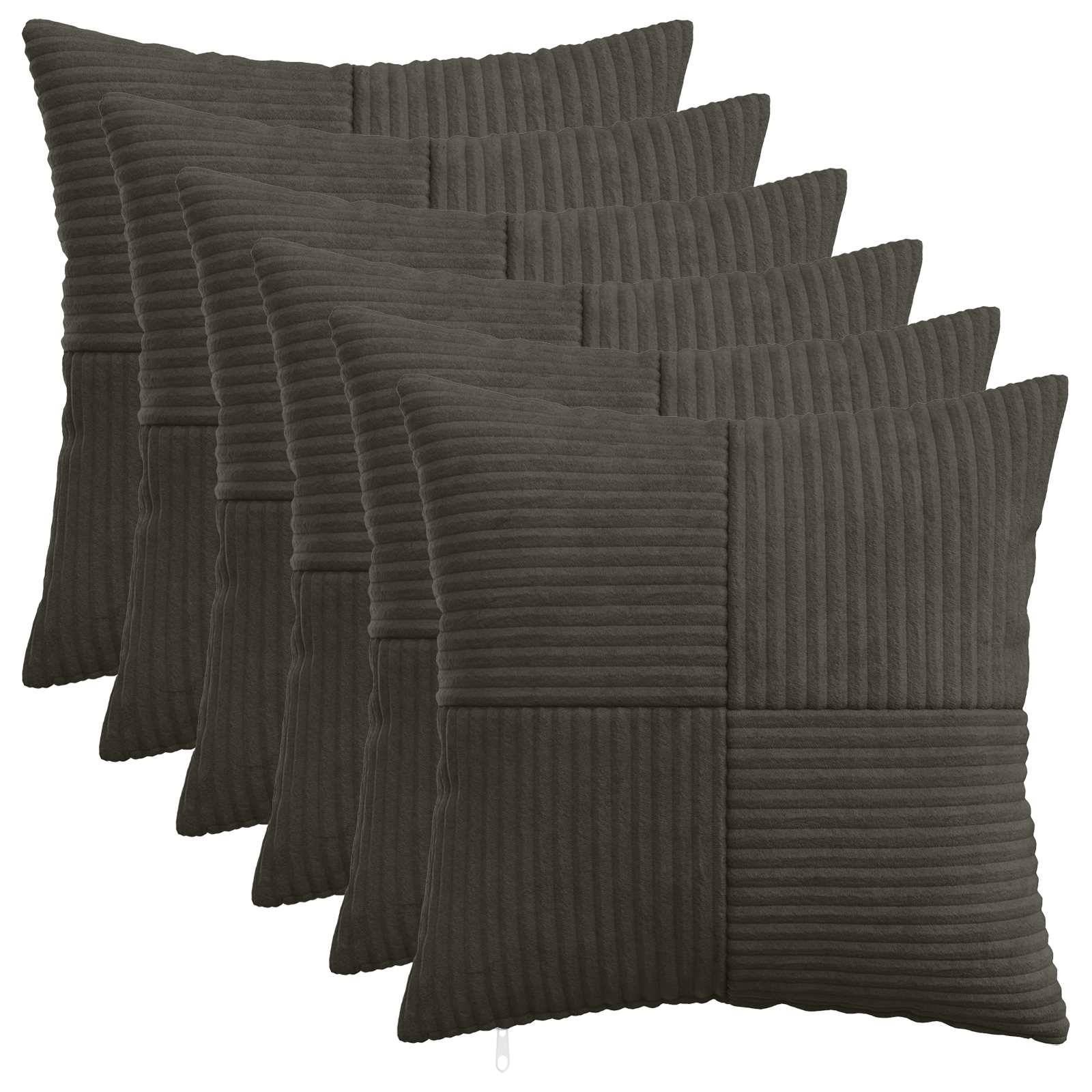 vidaXL Kuddöverdrag 6 st ALMELO Antracit 40 x 40 cm manchester