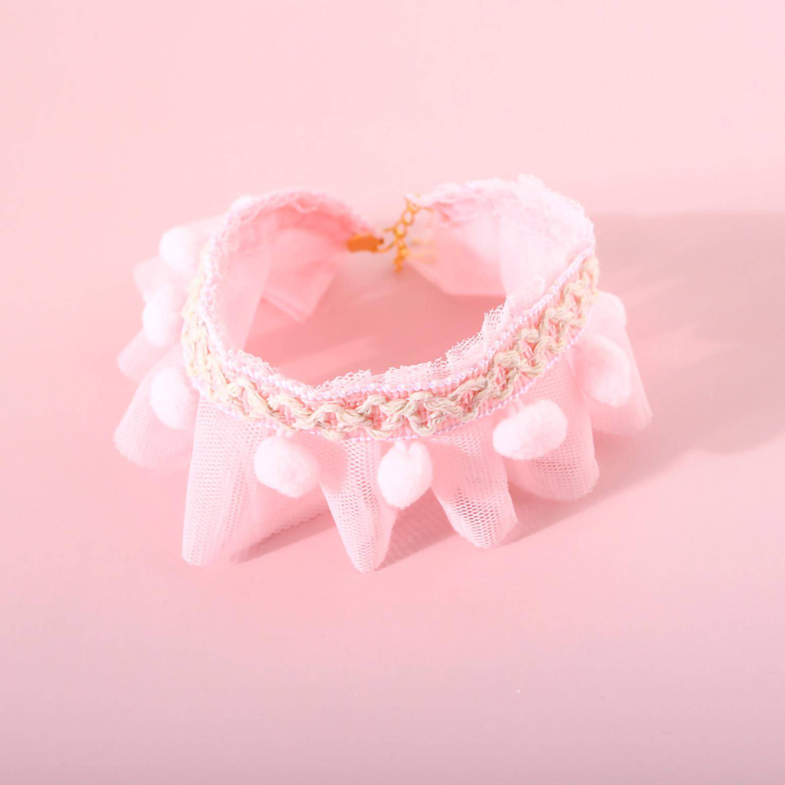 Husdjur Spets Halsband Briljanta Färger Justerbart Chinoiserie Katt Justerbart Halsband för Små Husdjur Katter M 25?30cm/9.8?11.8in