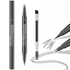 Moreeulsi Eye Brow Microblading Pen, Microblading Eyebrow Pen,Dubbelsidiga ögonbrynspennor med borste | Ögonmakeup, ögonbrynskonturpenna med 2-gaffelspets och exakt spets