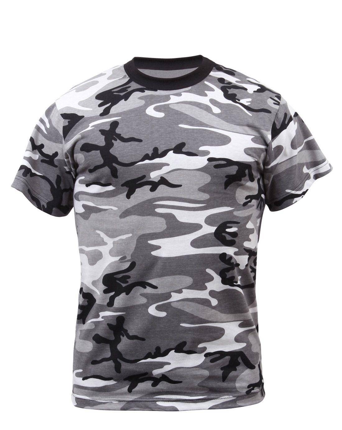 Rothco Kamouflage T-shirts Vit, Grå - Urban Camo (134-140 / M)