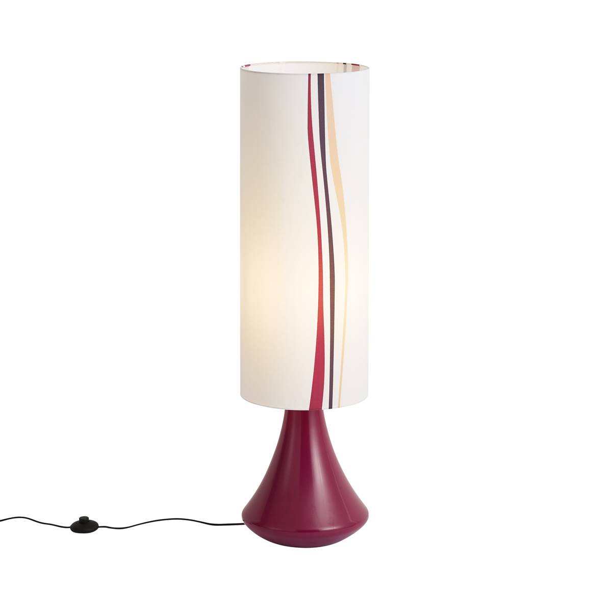 Retro golvlampa lila med flerfärgad tygskärm - Mina