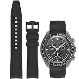 Niziruoup Klockband 20mm för Omega x Swatch MoonSwatch Silikonarmband Böjbart mjukt Silikonremmar, Ersättningsarmband Silikon Gummi Ersättningsband Klockarmband för Herr Dam