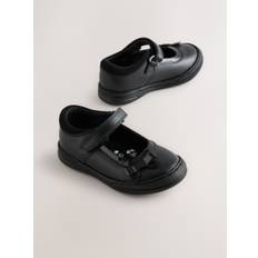 Next Black Leather Standard Fit (F) Bow Mary Jane School Shoes - uk95eu275