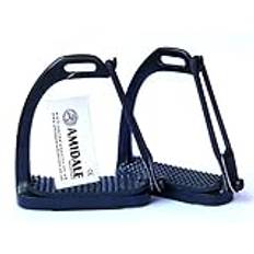 Amidale Peacock STIRRUPS häst EQUESTRIAN SÄKERHET JÄRN STIRRUPS BLK/RÖD/BLUE/SILVER (5,00, svart)