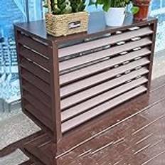 Air Conditioning Cover Air Conditioner Fence Screen, 4 Panels Outdoor Metal Privacy Fence Screen Freestanding AC Covers for Outside