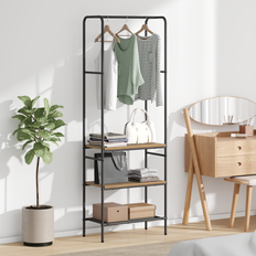 vidaXL Klädhängare med hyllor med hylla artisan ek 60 x 30 x 171 cm