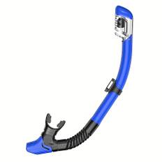 TEMU Full-dry Silicone Snorkel For Adults, Food-grade Bite Valve, Large Airflow For Easy Breathing, Suitable For Snorkeling And Swimming, Festival Gear, Black