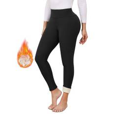 TMEOG Termoleggings för damer, fodrade termoleggings, fleeceleggings för vintern, termobyxor, leggings med hög midja, varma löparbyxor, sportbyxor och yogabyxor med teddyfoder, termounderkläder,