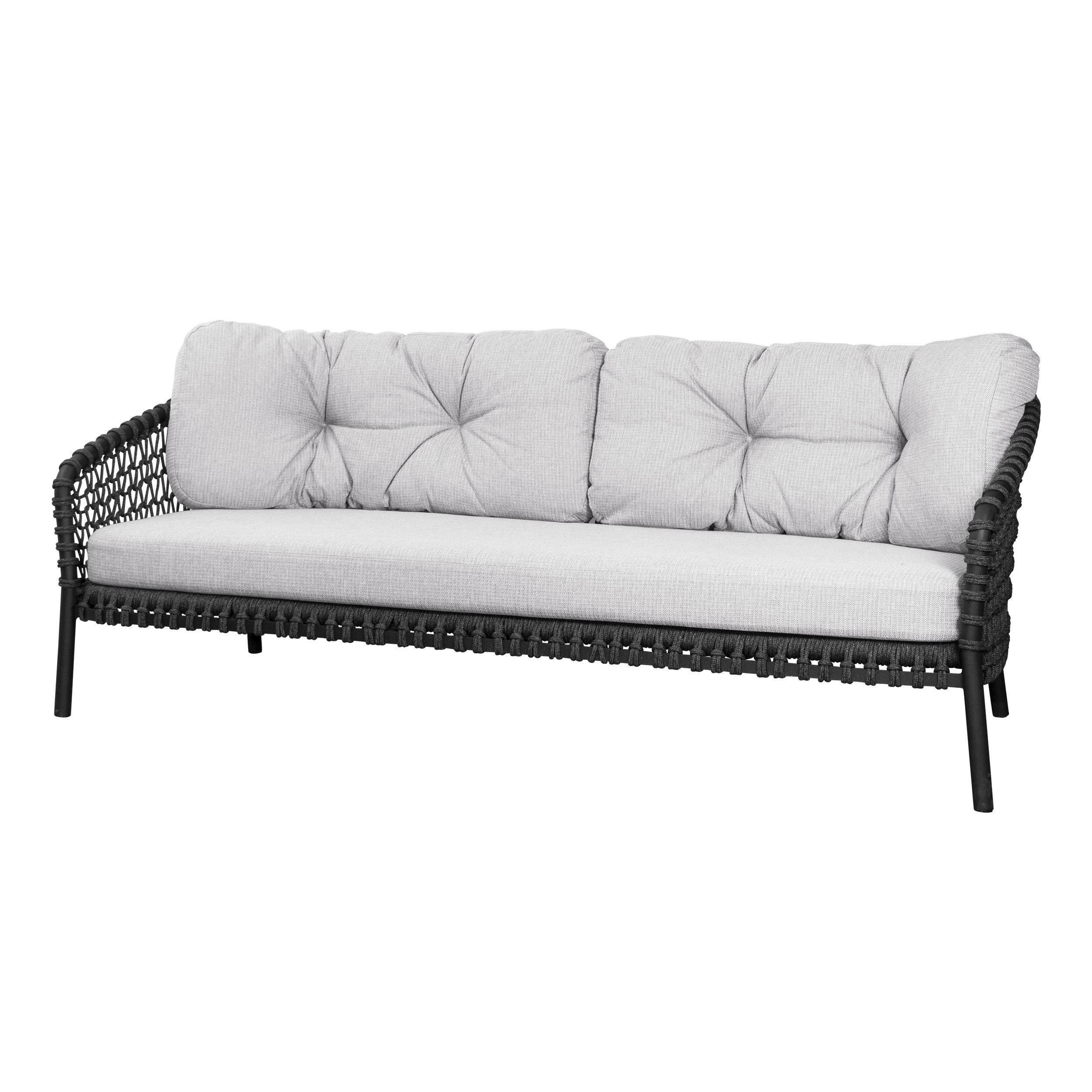 Ocean Large 3-pers. Soft Rope Sofa Link White grey.
