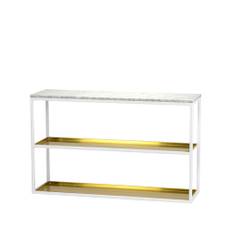 Scherlin Scherlin konsolbord 11 marmor vit, vitlackat stativ med hyllplan - Vit