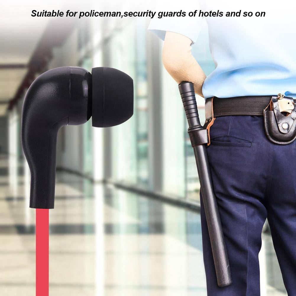 2 Färger 2-stifts Hörlurar PTT Walkie-Talkie Headset Platt Kabel Öronsnäcka Mikrofon Hörlur(Netto) röd