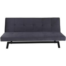 Bodil Sovesofa 180 cm - Mørkegrå polyesterfløjl og ben i metal