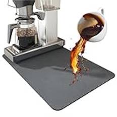 Tekenewbse droppmatta porslin, 50 × 40 cm underlägg kaffebryggare, droppmatta diskbänk porslin, snabb torkning matta, absorberande underlag kaffe kök, diskmatta köksmatta tvättbar vikbar