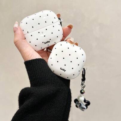 Nytt svartvitt prickigt skyddsfodral för Samsung Galaxy Buds FE, Buds 3/3 Pro/Core/3FE, Buds Pro, Buds Live, Buds2/2 Pro trådlösa Bluetooth-hörlurar, - Svarta och vita prickar (Multi-size)
