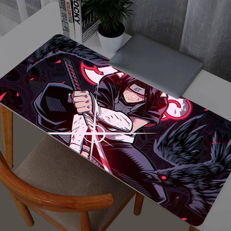 Musmatta Spelare Naruto Itachi Uchiha PC Dator Stor 900x400 XXL Skrivbordsmatta Tangentbord Anime Speltillbehör Musmatta Matta gray