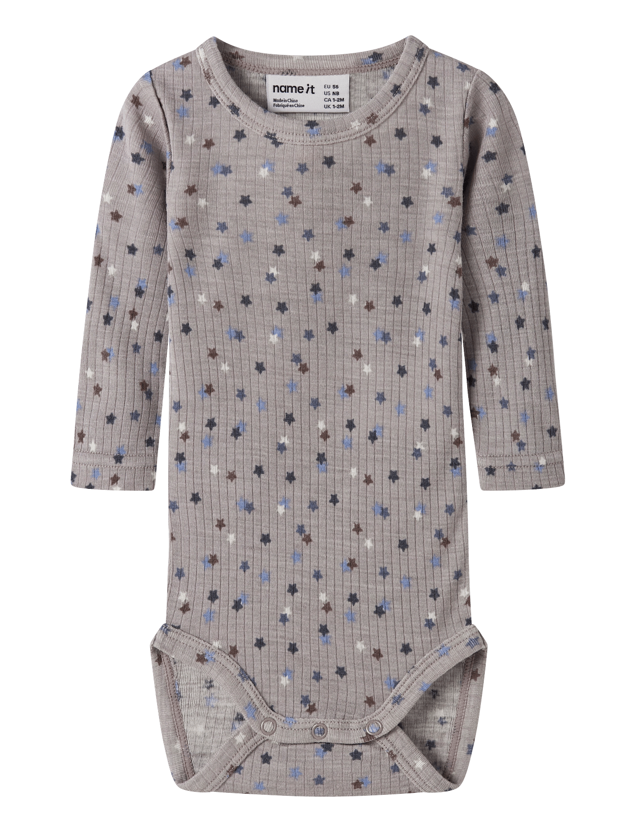 name it Nbmwomi Wo/Mo Ls Body - Grey - 56