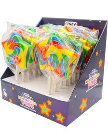 16 st Star Lollies - Stora Stjärnformade Klubbor - Candy Realms - Hela Lådan 2 kg