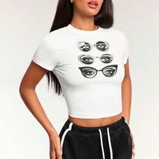 Treet Wear Kvinnor Halloween Kläder Jul T-Shirt Topp - Vitt (L,M,S,XL,XS,XXL,XXS,XXXL,XXXXL)