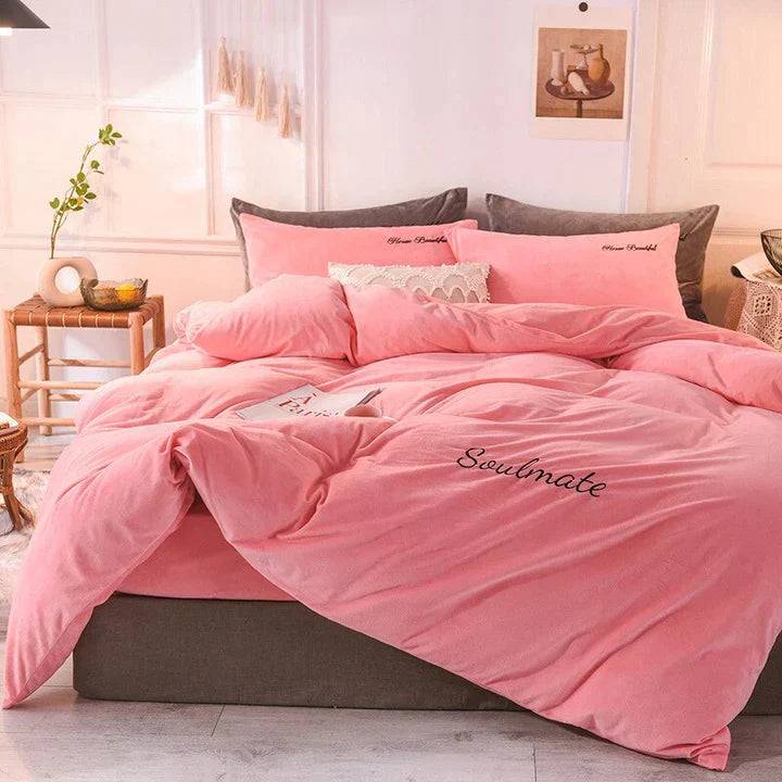 SilkCloud Sängkläder - Mysigt Fleece Sängkläder för En Oöverträffad Sömnupplevelse - 150 × 200 cm / Rosa
