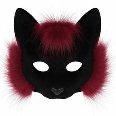 Katt halvansiktsmasker Fox Animal Mask Kostymer Rekvisita till Halloween Cosplay Party - Multifärgad (En-Storlek)
