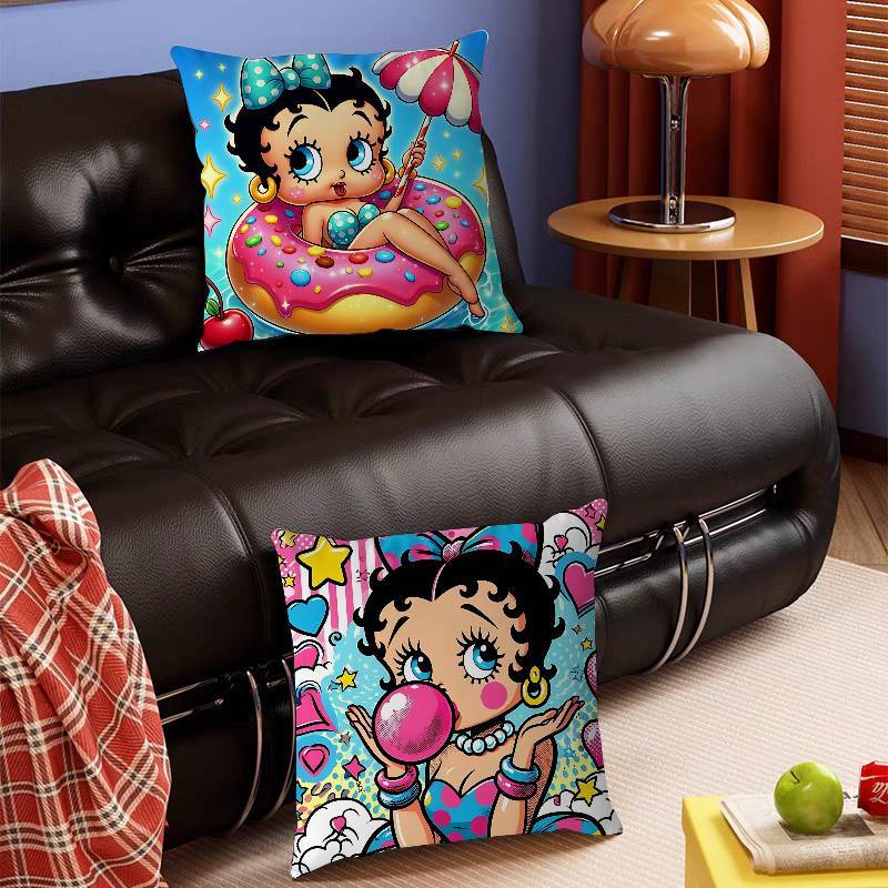 B-Betty Boop Personlig Kuddfodral Dammskydd Sovrum Barn Fest Dekoration Kuddfodral Födelsedag Barn Gåva