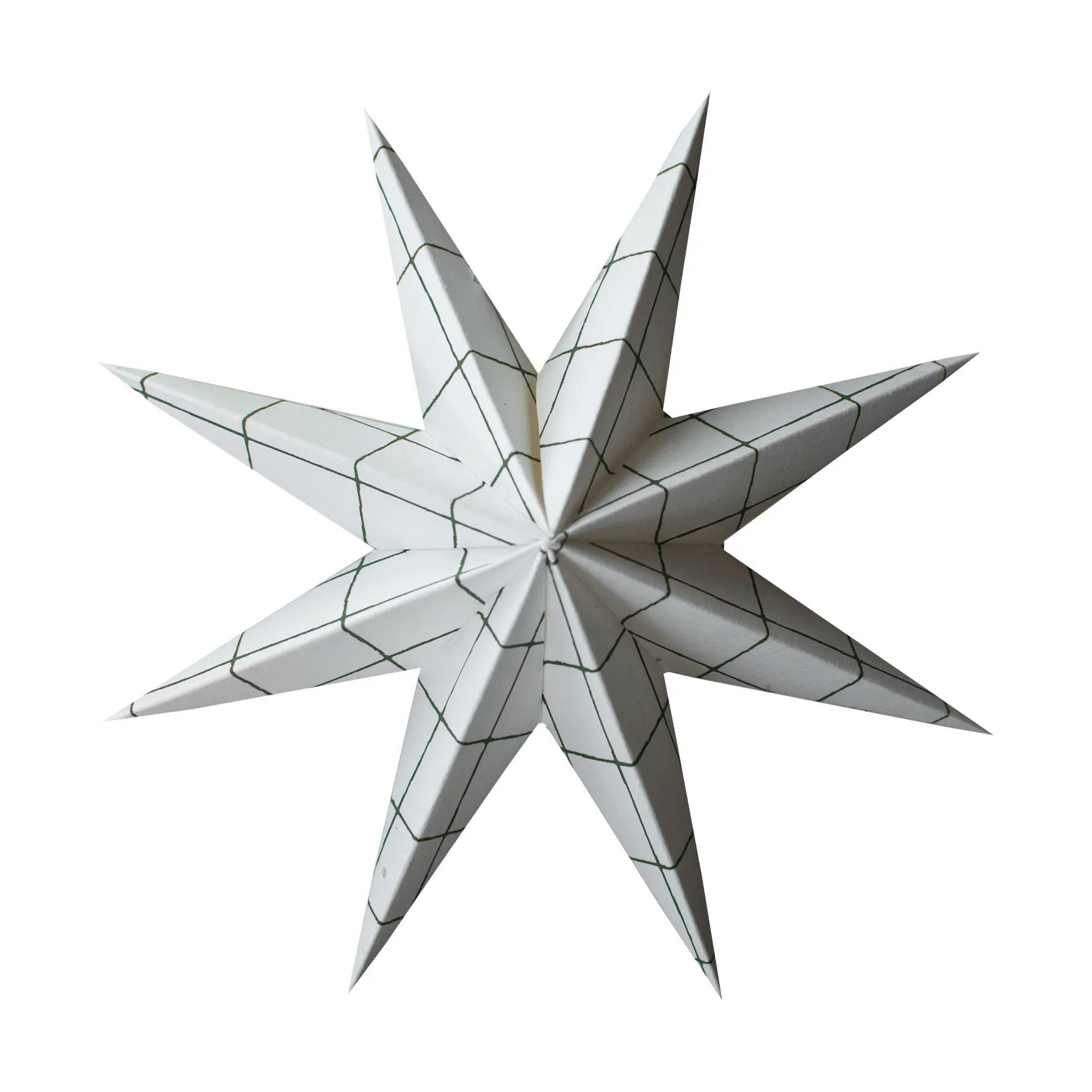 DBKD Paper winter star dekorationshänge Square white, medium, Ø14 cm