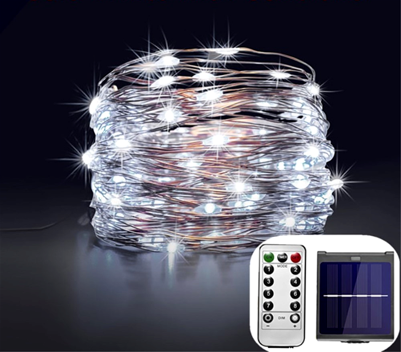LED Solcelle Lyskæde 7 Meter med Hvide Lys