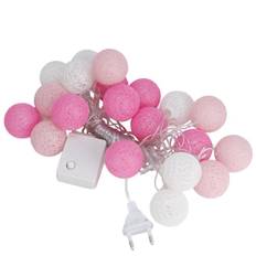 EU-stik 220v 3,7m 20 bomuldsgarnkugler LED-lyssnor Jul Indendørs Natlampe Strimmel Pink
