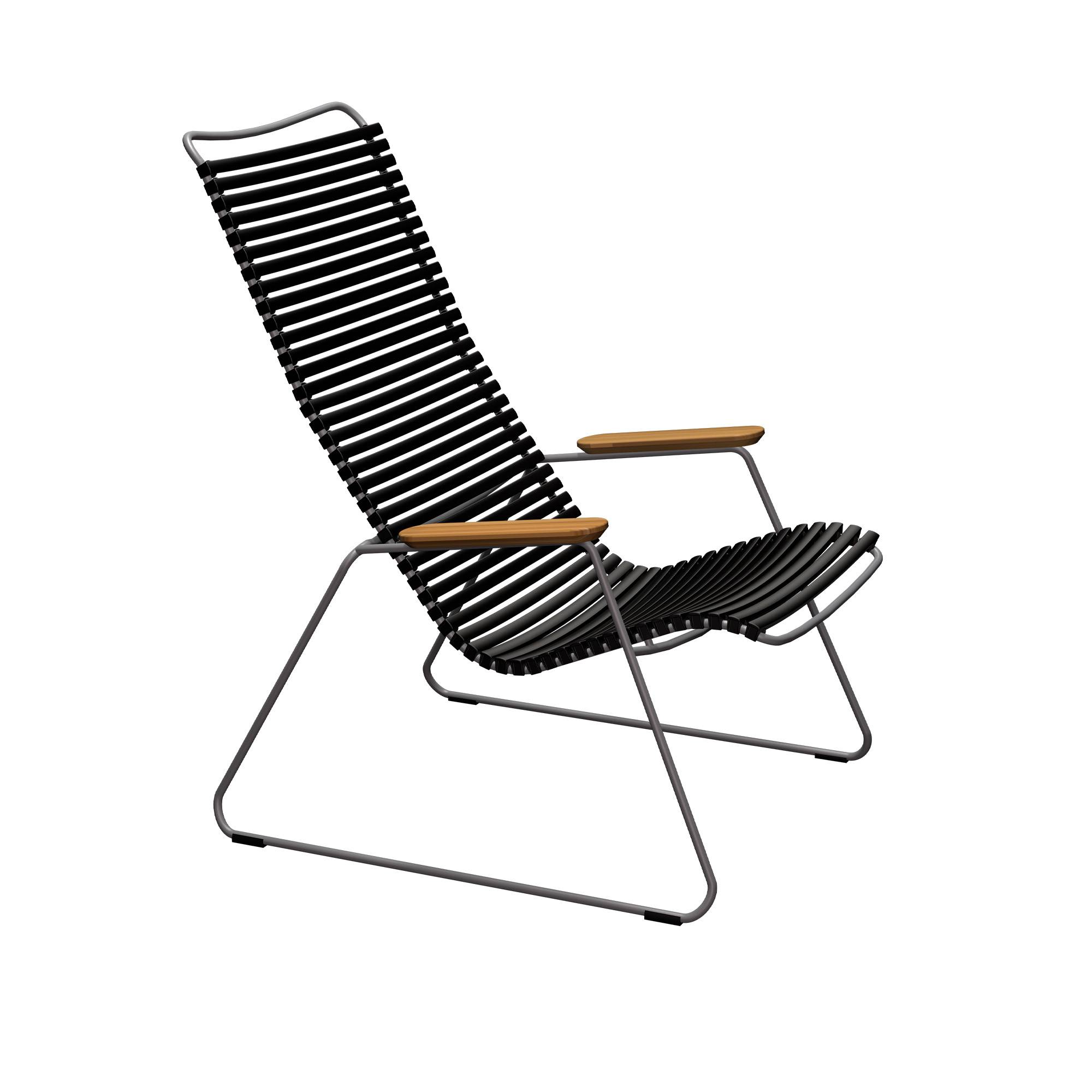 Houe - CLICK Lounge Chair - Black - Solstolar - Henrik Pedersen - Metall/Trä/Plast